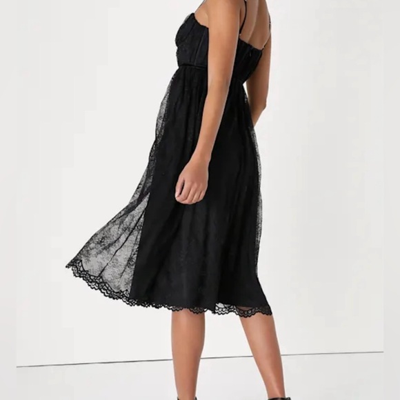 NWT Lulus Black Lace Bustier Sleeveless Dress - Picture 3 of 5